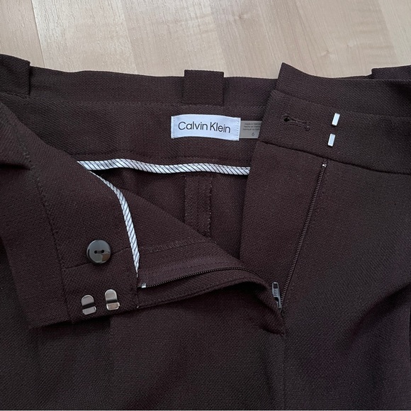 NWOT Calvin Klein Brown Paper Bag Waist Dress Pants- size 6 👚 - Picture 2 of 6